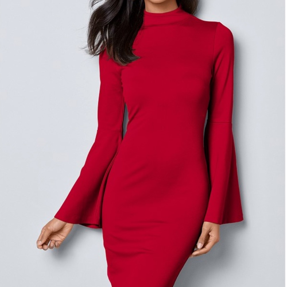 Red Bell Sleeve Dress from Venus
